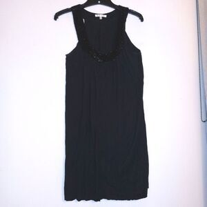 Matty M Beaded Neck Black Dress Size S EUC